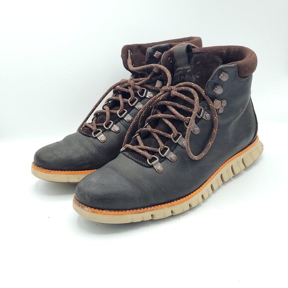 Mens Cole Haan ZeroGrand Hiker GrandOS Boots Brown Leather C29484 men\'s size 8.5 main image 6